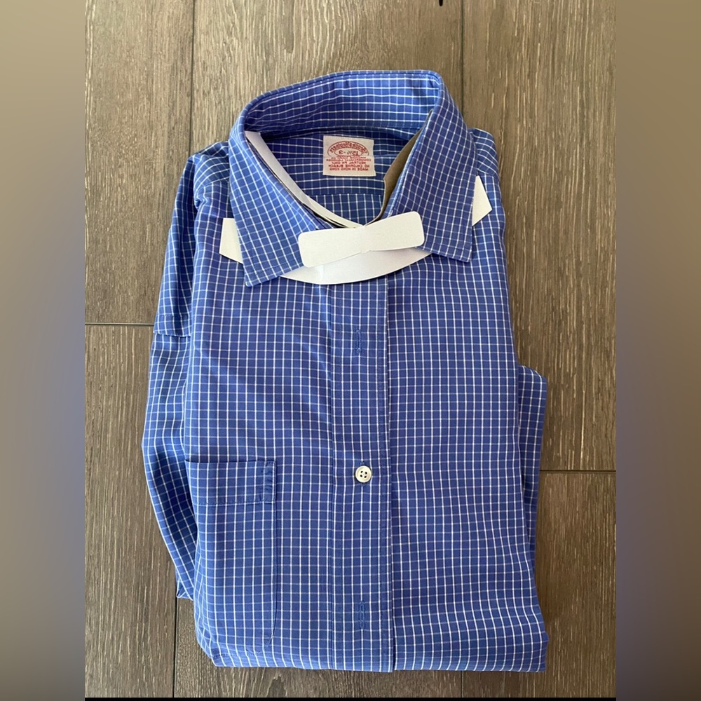 Brooks Brothers checkered dress shirt 15.5/33